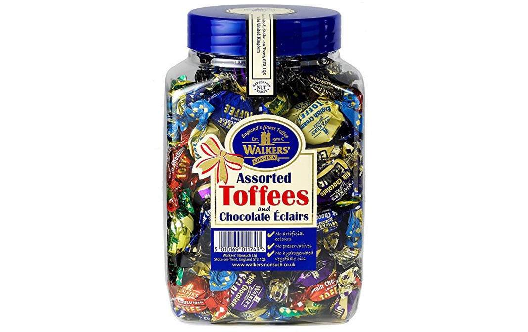 Walkers Nonsuch Assorted Toffees And Chocolate Eclairs   Plastic Jar  1.25 kilogram